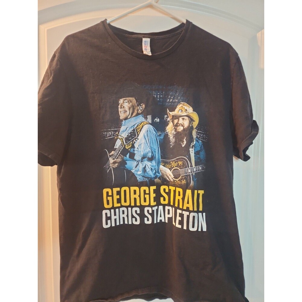 JERZEES Classics Men’s L Black Cotton T-Shirt George Strait Chris Stapleton Tou…